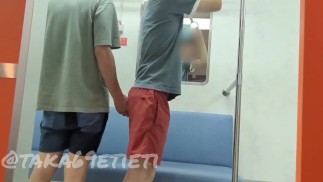 Fuck slim boy on the train!