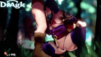 Raiden Shogun Baal robi loda Aetherowi w Inazuma Forest Genshin Impact Sex Animation 3D