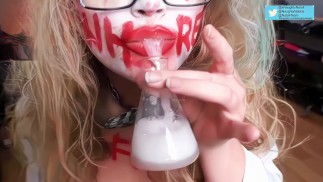 Halloweek 2018 Mündliches PMV Deepthoat Messy Cosplay mit dem verrückten Wissenschaftler und Harley Quinn