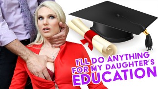 Perv Principal - Cycata Mylf Sydny Davis rozbiera się i ssie kutasa dyrektora za biurkiem