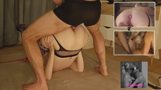 Gorąca żona mamuśki, drażniona zatyczkami analnymi, zostaje zerżnięta analnie - kończąc się orgazmami i wytryskiem w środku dla obojga!