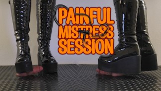 Dolorosa Padrona Sessione in Pesante Grosso Piattaforma Nero CBT Stivali - TamyStarly - Bootjob, Shoejob