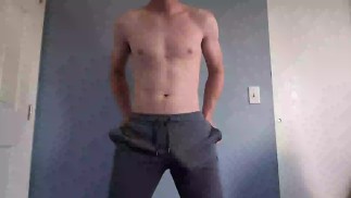 Striptease für fetten Schwanz und Cumshot