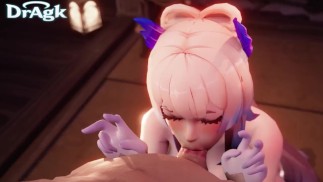 Kokomi Pijpbeurt Orale Fellatio - Genshin Impact 3D ❤ Lul Zuigen Deepthroat Animatie Aether Sex