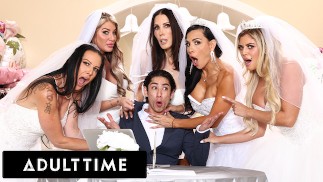 ADULT TIME - Big Titty MILF Brides Discipline Big Dick organisateur de mariage avec GANGBANG INVERSÉ FOU !