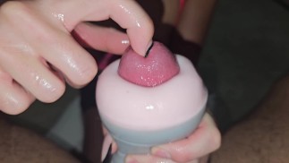 Fleshlight paja bordeando arruiné su orgasmo y luego hice correrme de nuevo en 30 segundos- COUPLENEXXXDOOR