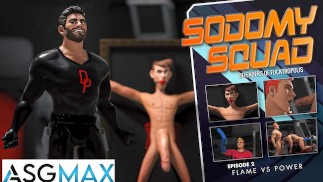 Sodomy Squad - La batalla de superhéroes gay se folla a su hermanastro malvado para salvar fucktropolis