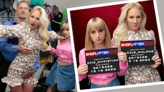 Calvin przyprowadza Evie na zaplecze, gdy podejrzewa, że ukradła farbę do włosów - Shoplyfter MYLF