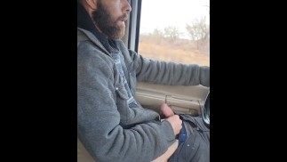 Had to relieve my morning wood on my way to work. Huge cumshot!