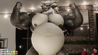 Santa Hyper Muskelwachstum Transformation Animation