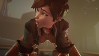 Tracer má dobrý anál s cum v zadku . Hra Overwatch