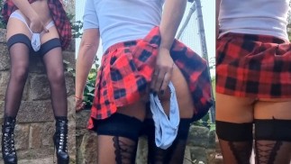 Orgasmo húmedo en público en bragas Loco caminando alto cura