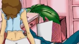 Vagabunda dos desenhos animados curvilínea sendo fodida