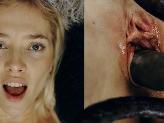 Blonde Influencer Atada y Creampie Por Su Monstruo Mascota