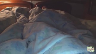 Inked Asian bitch kisses a man while her girlfriend sucks his dick dry