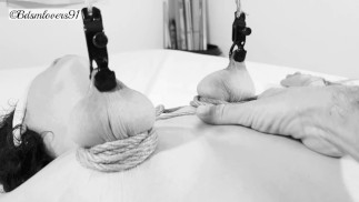 Doorgezakte tieten RUWE bondage behandeling - Bdsmlovers91