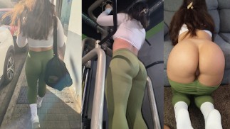 ハメ撮り: 信じられないほど大きなお尻のブルネットがジムでトレーニング後にセックスしてご褒美をくれる