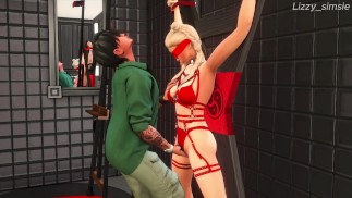 Noite de Loveley com meia-irmã termina com foda áspera de sua buceta apertada - sims 4 - animação 3D