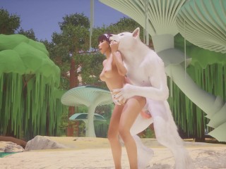 Zierliche Brünette Fickt Guten Jungen Pelziger Wolf 3D Yiff Hentai
