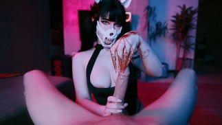 MollyRedWolf cię testuje. Staraj się nie dojść. TittyFuck, Kobieca dominacja, Ręczna robota, Creampie
