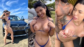 zlobivé bruneta měl sex v opuštěném kiosku u moře - Drii Cordeiro