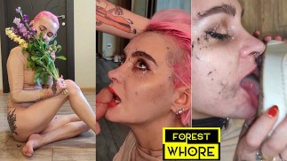 Cinzeiro humano cuspindo no rosto, boca e anal como um vaso