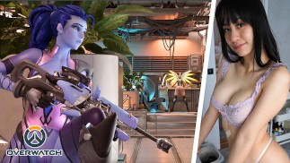 Wow. een van de beste overwatch hentai! Widowmaker's Ballbusting Handjob FUTA