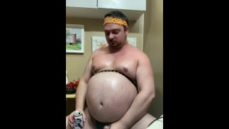Construction worker belly inflation an beer bloat 4