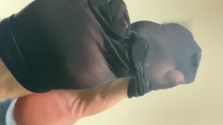 Ebony voeten en Black nylon sok verwijderen