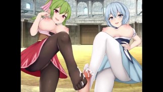 【プリンセスハニートラップ㉗】3Pハーレム★痴女に足コキで射精させるM男★エロゲーム動画   