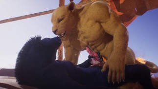 Due grandi bestie scopano duramente nel deserto | Peloso | Fauna selvatica | Gay | Yiff