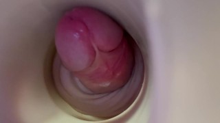 Schneller analer Fleshlight-Fick – Innenansicht – tiefes Abspritzen