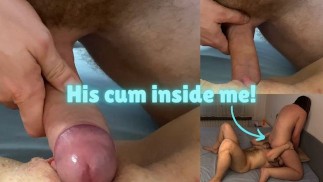 Creampie siedzi na twarzy dla mojego dobrego chłopca. Musi zlizać całą swoją spermę z mojej cipki