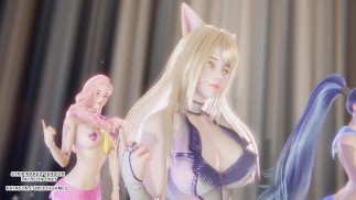 [MMD] WJSN CHOCOME - Hmph! Ahri Kaisa Seraphine Sexy Kpop Dance League of Legends Uncensored Hentai