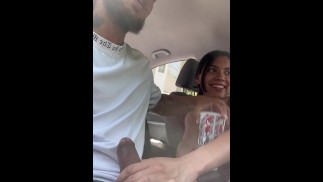 Mamada en el coche-ATRAPADO