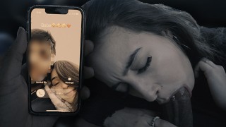女の子が彼氏を騙してBBCにフェラをする