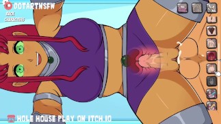 Gioco di Hole House - Starfire piegato su Creampie gocciolante