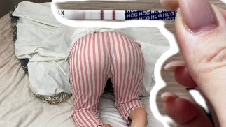 Trapped his stepsister to impregnate her. A real pregnancy. Pregnancy test