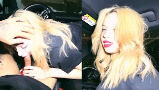 BLONDE IN EINEM PORSCHE GEFICKT