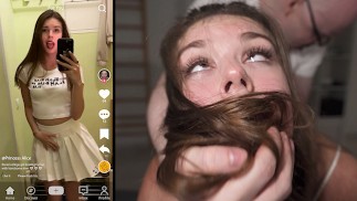 МЫ НАШЛИ ЕЕ В TIKTOK - Милашка из колледжа, разбитая двумя большими членами - Принцесса Алиса