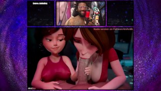 Gros sein Helen, aide Cass Deepthroat Une Nice bite dure et se fait éjaculer dans la bouche