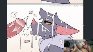 Furry Comic Dub: A Helping Hand (großer Penis Blowjob Sperma im Mund cumshot süß Femboy verschwitzt)