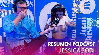 Jessica Sodi cumple fantasía y se corre con sus grandes tetas en la máquina del sexo Juan podcast Bustos
