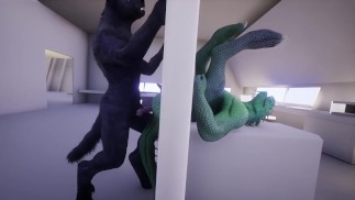 Furry Wolf e Furry Dragon Glory Hole Animazione porno gay
