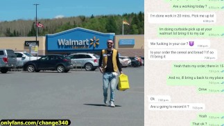 UN EMPLOYÉ DE WALMART se fait ramasser après le travail et éjaculer en moi