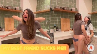 How delicious my best friend sucks me!!