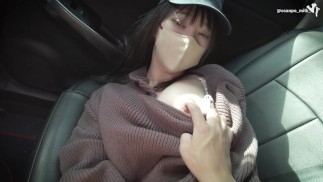 ドライブデート！山奥の車内でカーセックス。オマンコに吸い付いてくる肉棒に何度も絶頂。（日本人、素人、個人撮影）
