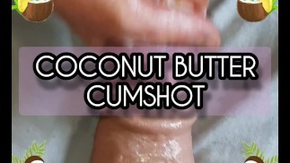 Huile de coco et beurre énorme faux cumshot(bite injection)