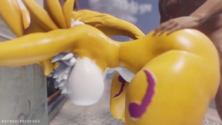 Furry Digimon baisée durement dans la rue