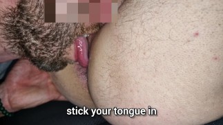 ¡Perra, chupa mi polla, lame mi culo, fóllame el culo y toma mi semen con tu boca!